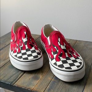Checkerboard Fire Drip Vans NWOT